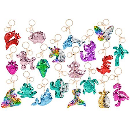 Flip Mermaid Sequin Assortment Keychain Party Favors Party Supplies (24 pack)