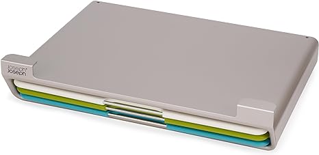 Joseph Joseph Folio Slim 3-Piece Under Shelf, Space Saving Colour Coded Chopping Board Set, Multicolour, Large