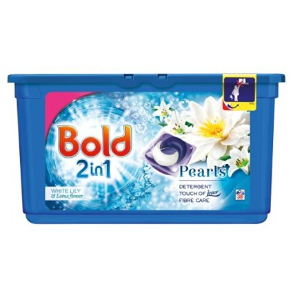 Bold 2-in-1 Pearls White Lily and Lotus Flower Washing Capsules, 38 Washes