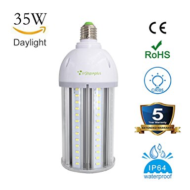 35W LED Corn Light Bulb Daylight White for Indoor Outdoor,E26 3600 Lumens 6500K Bulbs,Replacing HID/Metal Halide/HPS