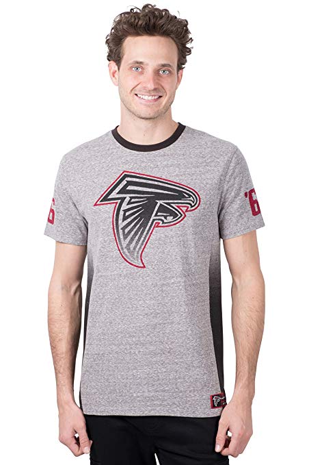 Icer Brands NFL Men's T-Shirt Vintage Ringer Short Sleeve Tee Shirt, Gray
