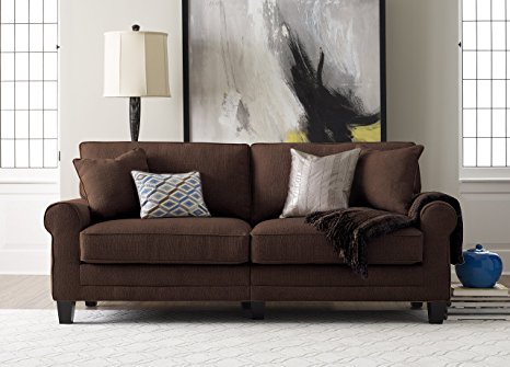 Serta RTA Copenhagen Collection 78" Sofa in Rye Brown, CR43540PB