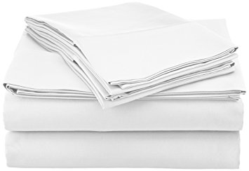 Pointehaven 500-Thread Count 100-Percent Egyptian Cotton Deep Fitted King Sheet Set, White