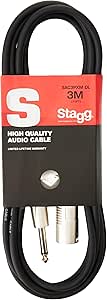 Stagg S-Series Deluxe Audio Cable - 3m (10ft) Jack to M XLR