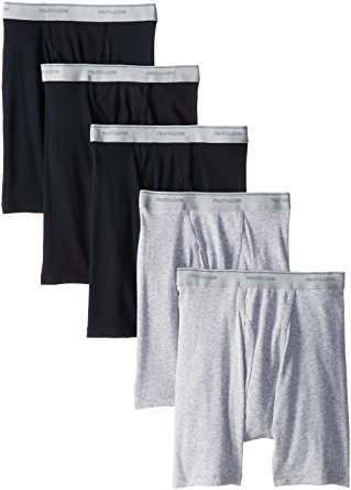Fruit of the Loom Men's No Ride up Boxer Brief (Pack of 5)