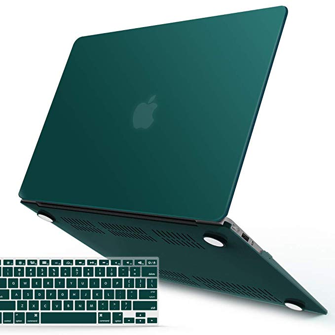 iBenzer MacBook Air 13 Inch Case, Soft Touch Hard Case Shell Cover with Keyboard Cover for Apple MacBook Air 13 A1369 1466 NO Touch ID, Quezhal Green,MMA13QUGN 1