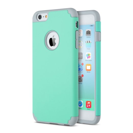 iPhone 6s Case iPhone 6 Case Lumsing8482 Hybrid High Impact Dual Layer Armor Defender Cases Protective Cover for Apple iPhone 66s Mint Green-Grey