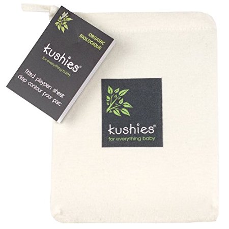 Kushies Organic Jersey Play Pen Fitted Sheet, Off-White