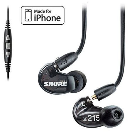 Shure SE215-K Earphones and CBL-M-K-EFS Music Phone Cable with Remote  Mic for iPhone iPod and iPad