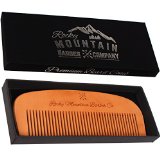 Hair Comb - Wood with Anti-Static and No Snag Handmade Brush for Beard Head Hair Mustache with High Quality Design in Gift Box by Rocky Mountain