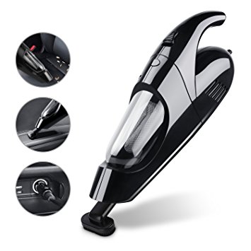 Car Vacuum Cleaner WOQI Handheld Auto Dust Catcher DC 12-Volt 80W Automotive Vacuum Cleaner with 13.2Ft(4M) Power Cord, Brush, Hose and Gap Tool(Black)