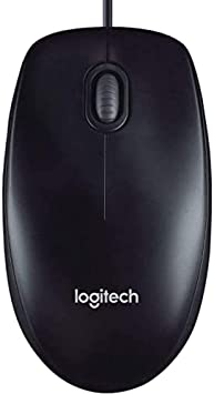 Logitech M90 Ratón con Cable USB, Seguimiento Óptico 1000 DPI, Ambidiestro, PC, Mac, Portátil, Negro