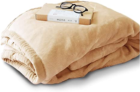 KASENTEX Plush Fleece Thermal Blanket for Bed, Sofa or Couch Fuzzy Warm Throw with Ultimate Moisture Absorbent and Anti-Static Quality for All Season, 60x80 Throw, Warm Beige