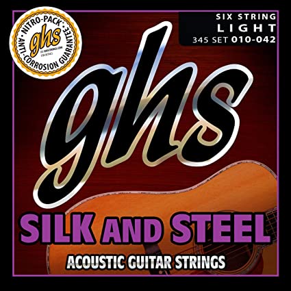 GHS 345 Silk n Steel 10 - 42 Light Acoustic Guitar String Set