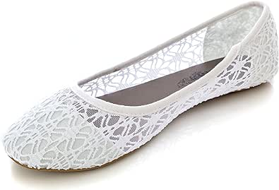 Charles Albert Women's Breathable Crochet Lace Ballet Flat