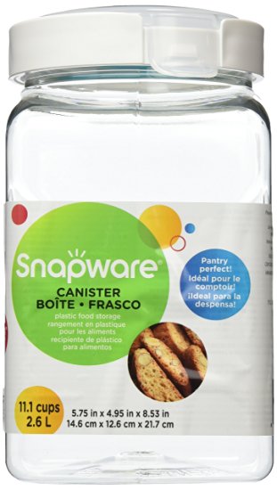 Snapware Square-Grip Canister, 11.1 cups/ 2.6 liters