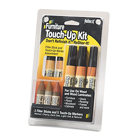 ReStor-It Furniture Touch-Up Kit, Includes 5 Markers and 3 Filler Sticks