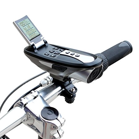 HITREDNDS 6 in 1 Bike Computer Wireless Bicycle Speedometer Odometer & 4400mAH Power Bank & Music Player & Bluetooth Speaker & LED Flashlight & Bike Bell