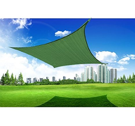 Outsunny  Green Square Outdoor Patio Sun Shade Sail Pool Fabric Top Cover Canopy,  20 x 16-Feet