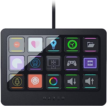 Razer Stream Controller X: All-in-One Keypad for Streaming - 15 Switchblade Buttons - Multi-Link Macros - Swappable Magnetic Faceplate - Designed for PC & Mac Compatibility