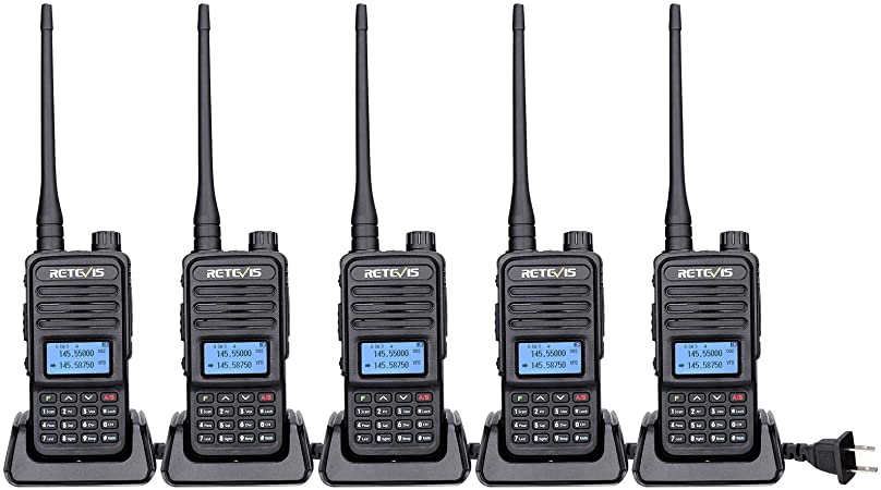 Retevis RT85 Dual Band Two Way Radios,High Power 2 Way Radios Walkie Talkies Long Range,200 Channel,VOX,Remote Stun,for Rescue,Construction,Warehouse(5 Pack)