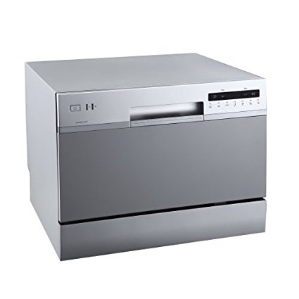 EdgeStar DWP62SV 6 Place Setting Energy Star Rated Portable Countertop Dishwasher - Silver