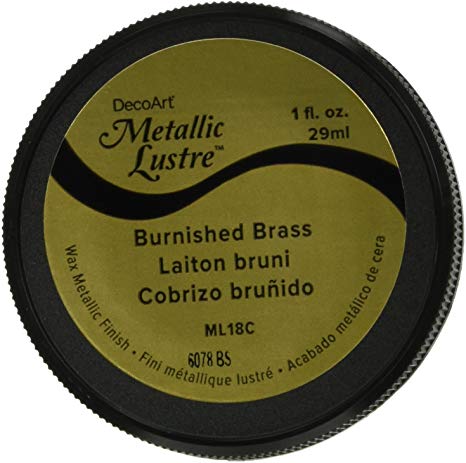 DecoArt ML18C-28 Metallic Lustre Wax Finish 1Oz-Burnished Brass