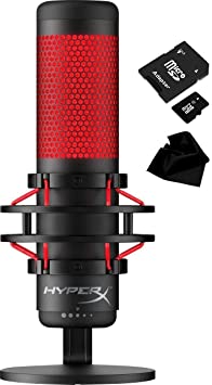 Newest HyperX - QuadCast USB Multi-Pattern Electret Condenser Microphone | 2020 Edition | For PS4, PC and Mac | Pop Filter | Anti-Vibration Shock Mount | | Red - Black | With KWALICABLE Bundle