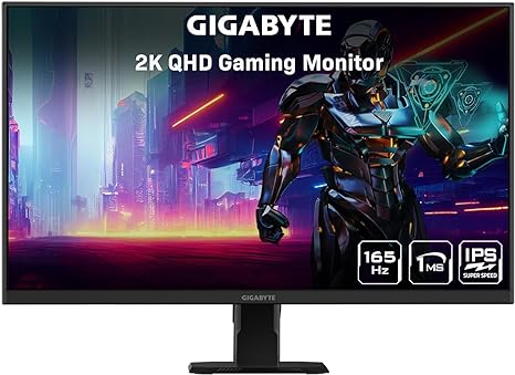 Gigabyte GS27Q 27" QHD Gaming Monitor - 2560 x 1440 IPS, 165Hz, 1ms, 300 cd/m2, HDR10, 2 x HDMI, 1 x DP, FreeSync Premium