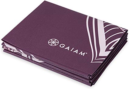 Gaiam Yoga Mat Folding Travel Fitness & Exercise Mat | Foldable Yoga Mat for All Types of Yoga, Pilates & Floor Workouts | Folds to 12" x 10" Square (68"L x 24"W x 2mm Thick)
