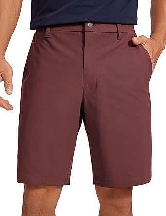 CRZ YOGA Men's All Day Comfy Golf Shorts - 9'' Stretch Lightweight Casual Work Flat Front Shorts with Pockets