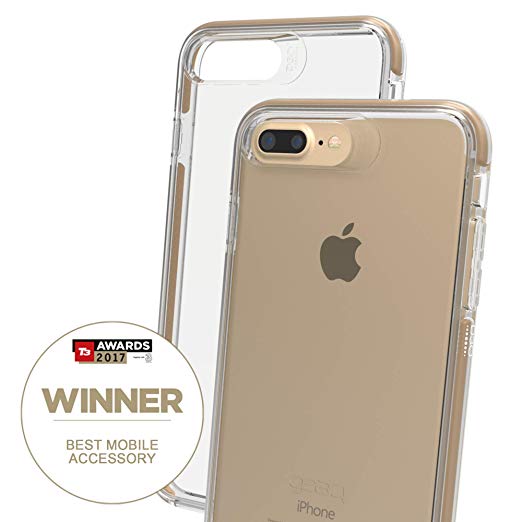 Gear4 Piccadilly Clear Case Advanced Impact Protection [ Protected D3O ], Slim, Tough Design iPhone 7/8 Plus – Gold