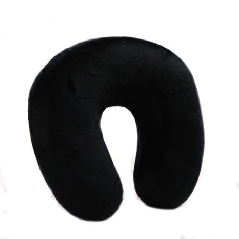 U Shaped Memory Foam Neck Pillow Back Cushion Best Travelling Pillow for Airplanes Cars Buses Trains Office Napping Camping Home A Necessery Great Gift-Black