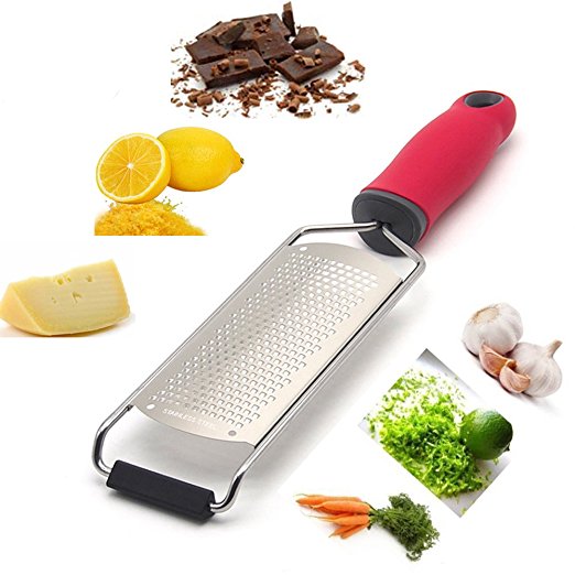 Sonyabecca Grater &Zester with ABS 304 Stainless Steels Blade Grips for Cheese,Lemon,Ginger,Garlic,Chocolate