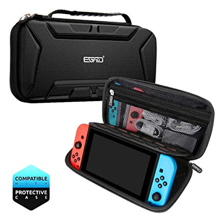 Carry Case for Nintendo Switch, Nintendo Switch Case with Large Storage, Protective Hard But Lightweight Travel Carrying Case for 15 Game Cartridge, Nintendo Switch Console, Joy-Con other Accessories