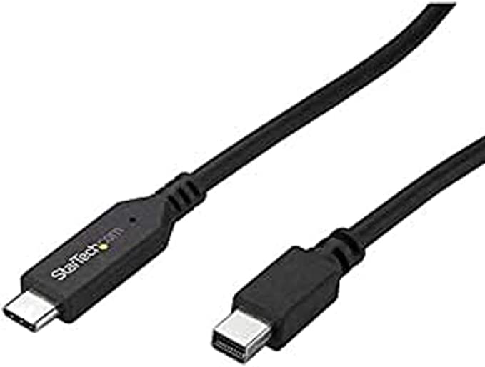 StarTech.com 6ft / 2m USB-C to Mini DisplayPort Cable - 4K 60Hz - Black - USB 3.1 Type C to mDP Adapter (CDP2MDPMM6B)