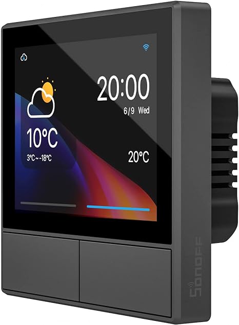 SONOFF NSPanel Smart Scene Wall Switch Hub, Smart Display, Built-in Temperature Thermostat and Environmental Sensor, All-in-One Control Center on HMI Panel