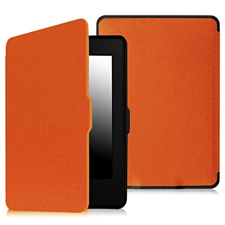 Fintie SmartShell Case for Kindle Paperwhite - The Thinnest and Lightest PU Leather Cover Auto Sleep / Wake for All-New Amazon Kindle Paperwhite (Fits All 2012, 2013, 2015 and 2016 Versions), Orange