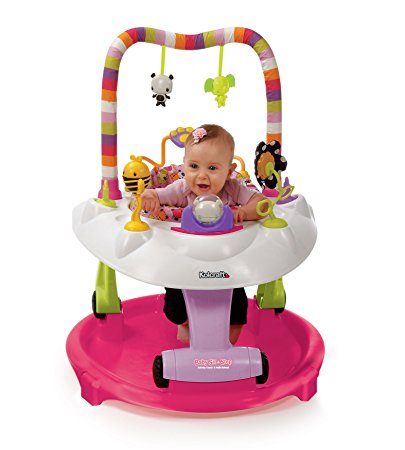 Kolcraft Baby Sit and Step 2-in-1 Activity Center, Pink Bear Hugs