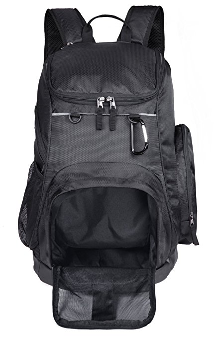 MIER Large Sports Backpack w/Pocket for Swim, Outdoor, Gym, Basketball, 40L