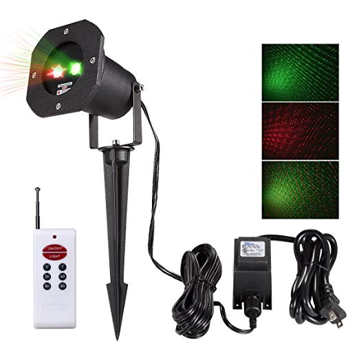 Christmas Projector Lights, Smart&green Lighting Static Laser Christmas Lights Outdoor, Red and Green Decoration Projector Lights Lamp with RF Remote for Christmas Halloween Birthday Wedding Party