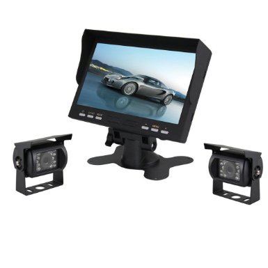 Esky 7-Inch TFT LCD Color Monitor Car Backup Rear View Camera System Night Vision Side Camera