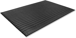 Genuine Joe 53351 Anti-Fatigue Mat, Vinyl Foam, Beveled Edge, 3-Ft x5-Ft , Black