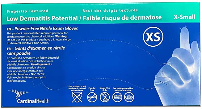 Disposable Nitrile - X-Small, 200 Count - Powder Free, Rubber Latex Free, Non Sterile, Ambidextrous - Soft with Textured Tips - Cool Blue