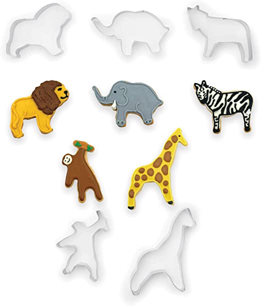 Fox Run Zoo Animal Cookie Cutter Set, Zoo Animals