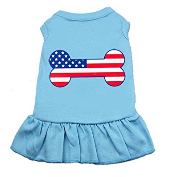 PUPTECK Fashion Cute Design Puppy Dress Girl Dog Clothes Apperal Summer Shirt for Small Medium Breed,Blue