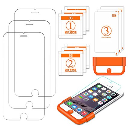 GUSGU iPhone 7 Tempered Glass Screen Protector 4.7" Comply to Apple 6/6S (3 Pack)
