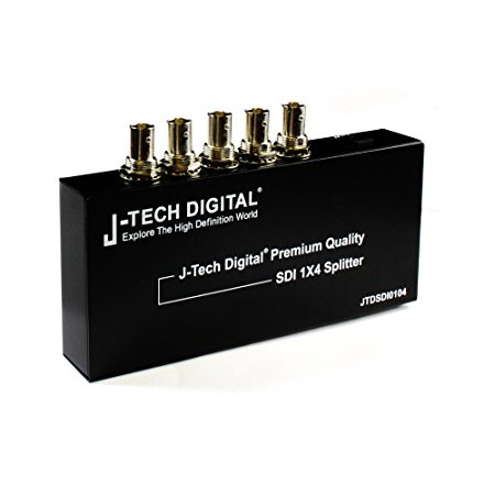 J-Tech Digital ® Premium Quality SDI Splitter 1x4 supports SD-SDI, HD-SDI, 3G-SDI up to 1320 Ft (1 input and 4 outputs)