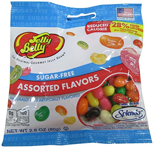 Jelly Belly Sugar Free Jelly Beans, Assorted Flavors, 2.8-Ounce Bags (Pack of 12)