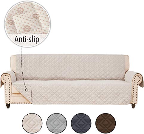 RHF Anti-slip Cover for Extra-Wide Couch, Sofa Cover, Oversize Sofa Slipcover,Extra-Wide Couch Cover for Dogs, Couch Slipcover, Double Diamond,Machine Washable(Sofa-Extra Wide:Beige)